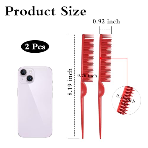 Aphrordity 3 Row Detangling Brush 2-Pack for Curly and Coily Hair - Red