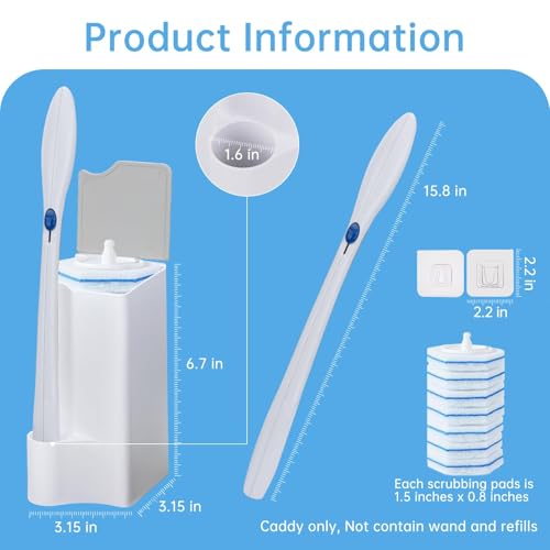 TEITEAI 2 Pack Clorox Toilet Wand Holder - White & Gray