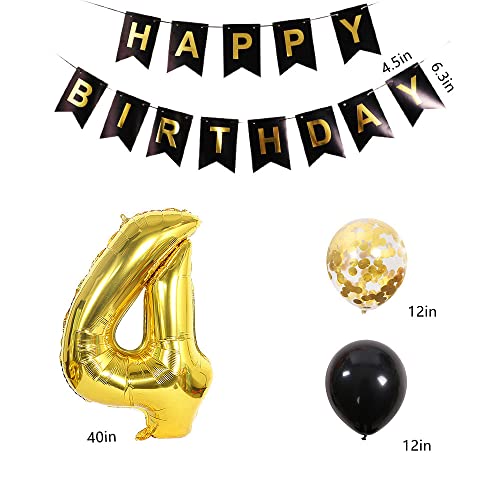 Gold 16th Birthday Decoration Kit with Banner & Balloons