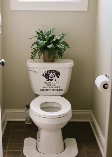 Funny Dog Toilet Seat Sticker - Please Close The Lid Removable Vinyl Decal