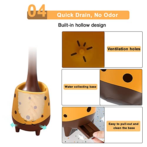 Giraffe-Shaped Toilet Brush and Holder Set - 360° Cleaning