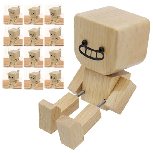 CANIPHA Wooden Rocking Car Ornament with Magnetic Expressions