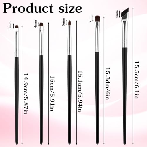 Tweruna 10-Piece Eyeliner and Detail Eye Makeup Brush Set