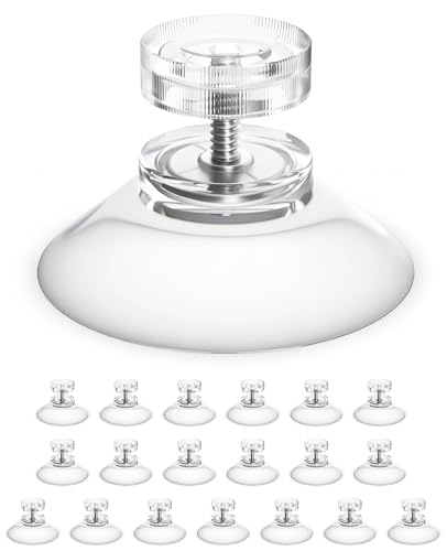 20 PCS 32mm Small Suction Cups with Screw Nut - Clear PVC for Hanging