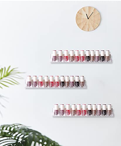 LikeU Clear Acrylic Nail Polish Wall Rack - 2 Pack Floating Shelves