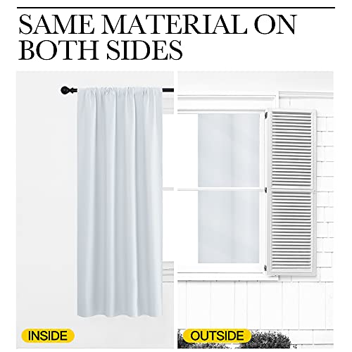 NICETOWN Greyish White Thermal Insulated Curtains - 34"W x 84"L (Pack of 2)