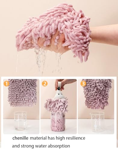 Cute Hedgehog Chenille Hand Towel with Hanging Loop - Quick Dry & Absorbent