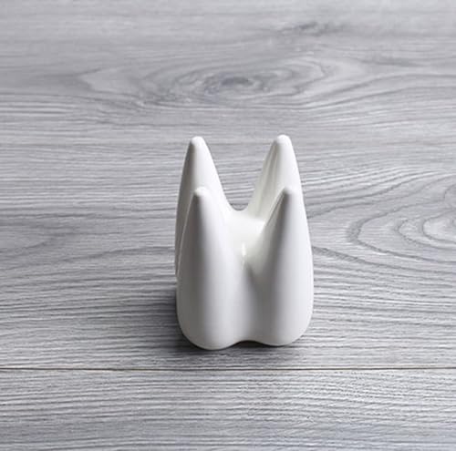Ceramic Tooth-Shaped Toothbrush Holder and Succulent Planter