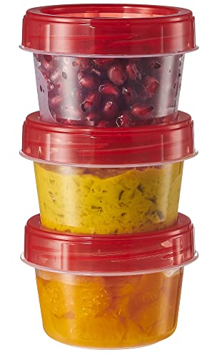 PLASTICPRO 4 oz Food Storage Containers with Twist-On Lids, 6-Pack