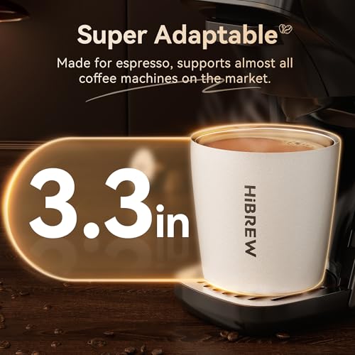 HIBREW 8oz Stainless Steel Espresso Mug - Vacuum Insulated Coffee Cup, White