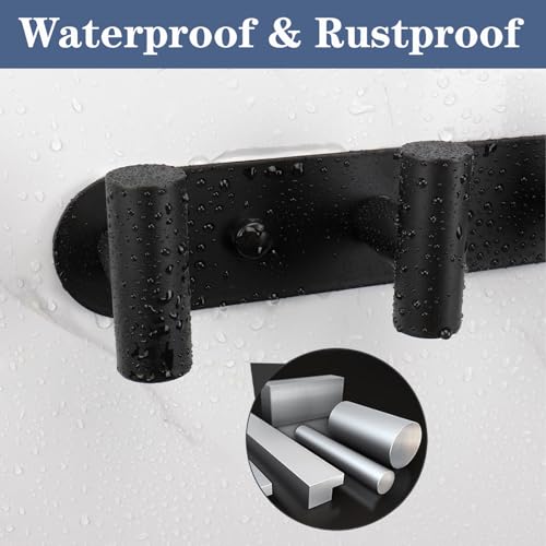 Vanloory 2 Hook Wall Mounted Coat Rack Stainless Steel Matte Black