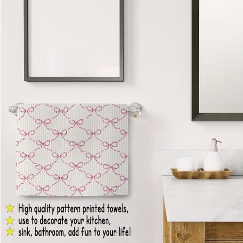 Coquette Pink Kitchen Towels - 24x16 Inch Decorative Hand Towels