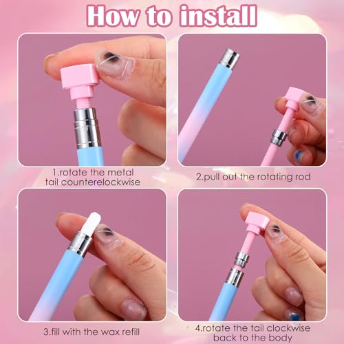 Sibba Rhinestone Picker Pen with 2 Wax Refills for Diamond Art & Nail Gems