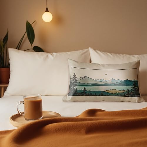 FITIE Lake Landscape Pillow Covers-01 12x20 Double-Sided Nature Throw Pillowcase for Couch & Bed