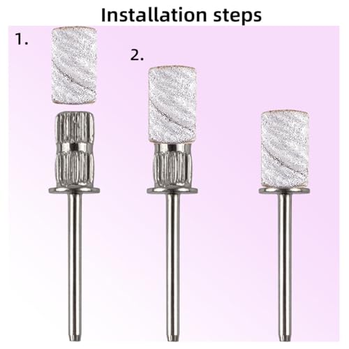 TKYZMS 100 Pcs 180 Grit White Nail Sanding Bands with Mandrel Bit
