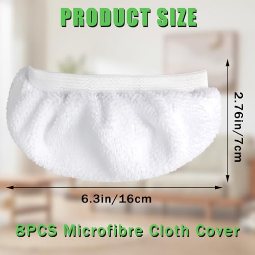 8-Pack Microfiber Steam Mop Pads for Bissell & PurSteam Cleaners