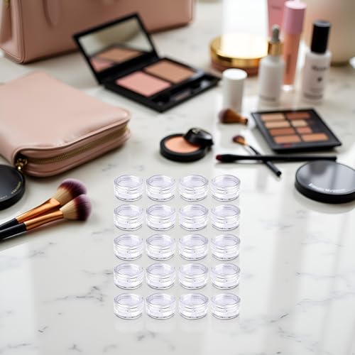 Zhuluck 20Pcs 5ml Clear Travel Cosmetic Jars with Lids