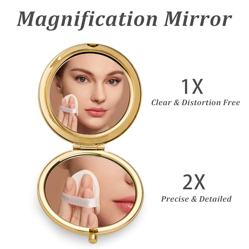Personalized Compact Mirror for Niece from Aunt and Uncle - Custom Laser Engraved Pocket Makeup Mirror