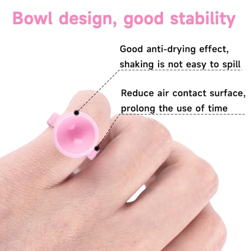 G2PLUS 100PCS Disposable Pink Eyelash Extension Glue Rings and Pigment Holders