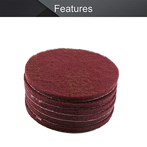 5-Inch Surface Conditioning Scouring Pads - Red Scrubbing Discs (6-Pack)