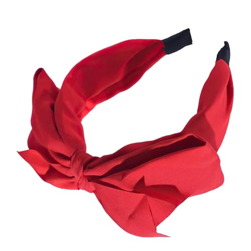 Red Big Bow Headband for Women and Girls Wide Knotted Hair Accessory