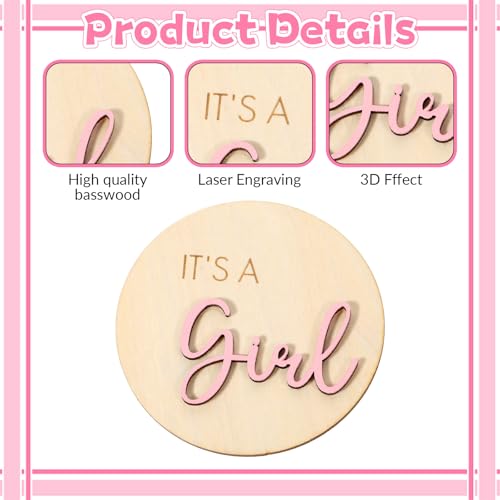 It's a Girl Wooden Sign - Baby Shower Announcement & Photography Prop