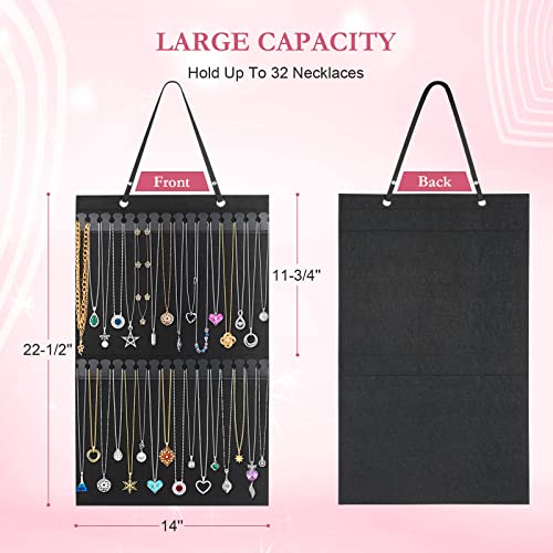 Caffox Hanging Necklaces Holder - Large Jewelry Organizer for Necklaces, Bracelets & Anklets - Wall, Closet & Door Storage - Necklaces Holder