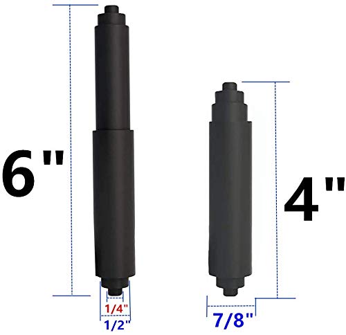 2-Pack Adjustable Black Plastic Toilet Paper Holder Rollers