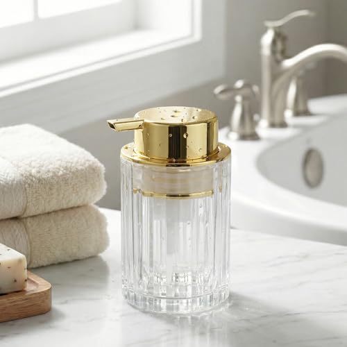 Amolliar 8oz Foaming Soap Dispenser - Clear Glass with Gold Pump