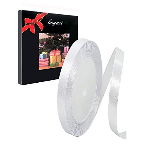White Satin Ribbon 1/4 Inch x 25 Yards for Crafts & Decorations