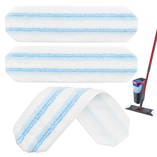 Aiyiried 3-Pack Microfiber Mop Replacement Pads for O-Cedar H2Pro Flat Mop System