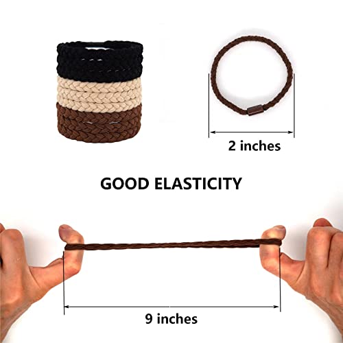 Hyjieany Braided Hair Ties For Men 20-Pack Elastic No Damage
