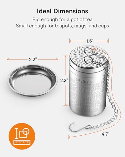 House Again Hexagon Tea Infuser - Extra Fine Mesh Stainless Steel Steeper