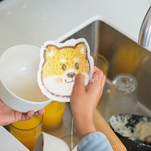 Vilphel Smile Dog Kitchen Sponges 3 Pack - Natural & Reusable
