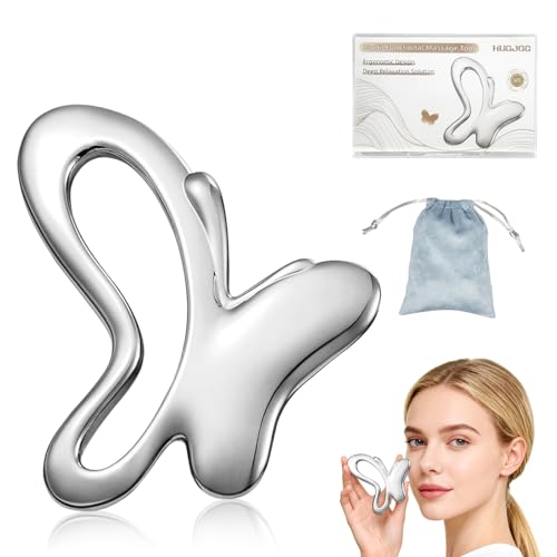 HUGJOG Metal Gua Sha Facial Tool - Butterfly Face Massager for Jawline