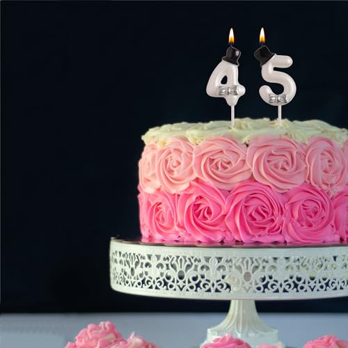 Charming 45th & 54th Birthday Candles - Smokeless Dual-Digit Set