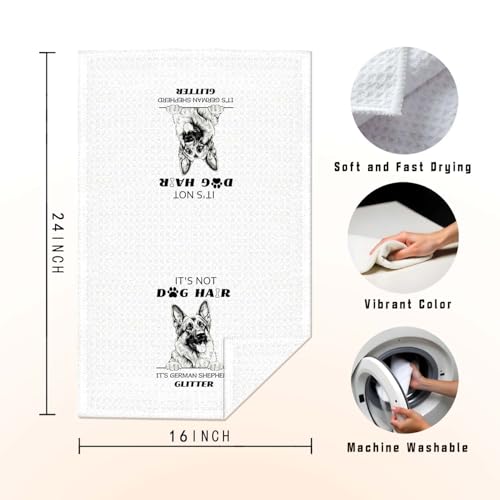 Decorative German Shepherd Hand Towels - Funny Dog Gifts, 16x24 Inch