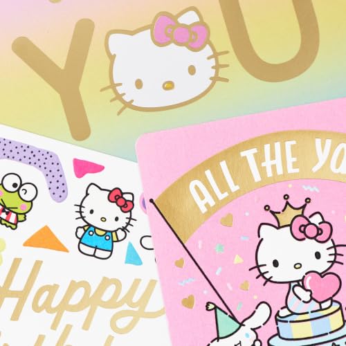 Hello Kitty Birthday Cards Set for Kids - 3 Unique Designs