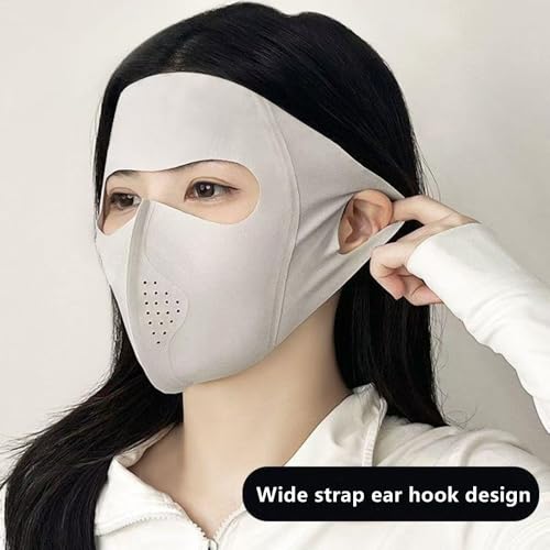 3 Pack Full-Face Face Covering, Women Sun Protection Face Mask, Full Face Sunscreen Mask After Laser Beauty Treatment, Full Face Mask for Covering Facial Allergies, Washable Reusable Multicoloured