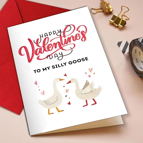 Funny Goose Valentine Card - Adorable Silly Goose Love Card