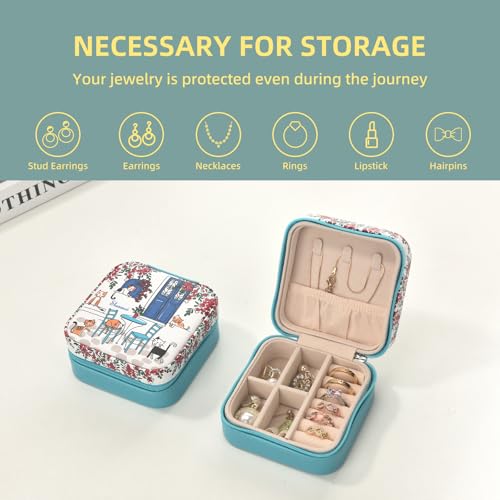 Shunmei Mini Travel Jewelry Box - Personalized Cat Design, 3.94"