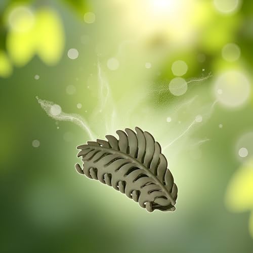 Green Leaf Hair Claw Clip - 3.5 Inch Non-Slip Jaw Clamp for Women