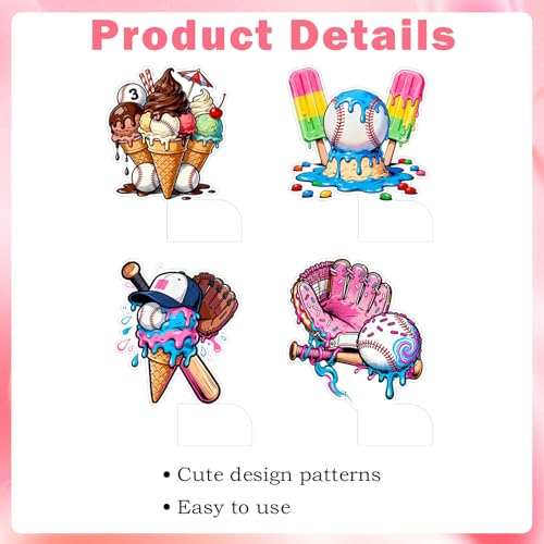 9-Piece Baseball Ice Cream Party Decorations Set for Kids