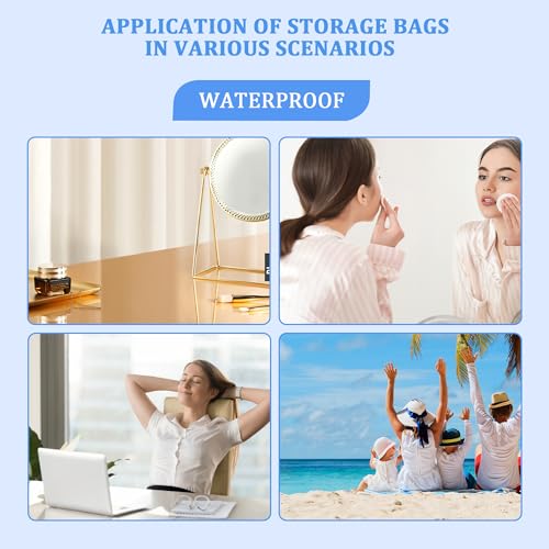 TotePrint Holographic Pink Makeup Bag Clear Travel Toiletry Pouch