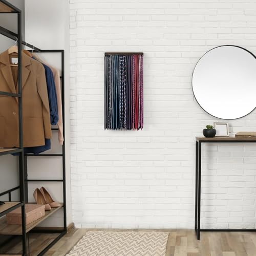 Mkono Wall-Mounted Tie Organizer Rack with 20 Hooks - Space-Saving Storage for Ties, Belts, and Scarves