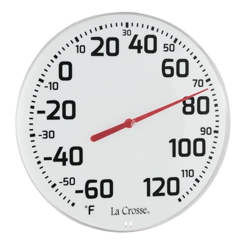 8-Inch Analog Indoor/Outdoor Thermometer - Weather-Resistant Wall Mount