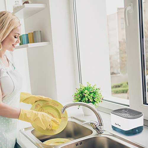 Kitchen Soap Dispenser with Sponge Holder - 12.5 oz Pump