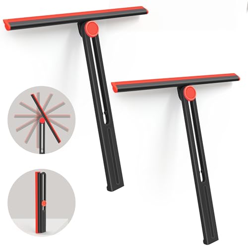 DALIPER Shower Squeegee Set - 2 Pack 360° Rotating Glass Wipers, 11-Inch