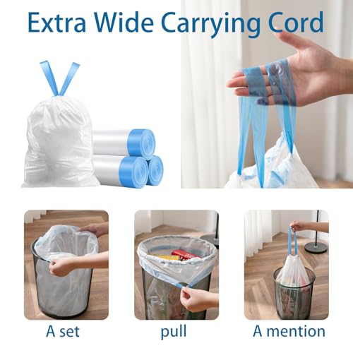 Drawstring Trash Bags - 12L Bin Liners, 75 Count, 45x50cm