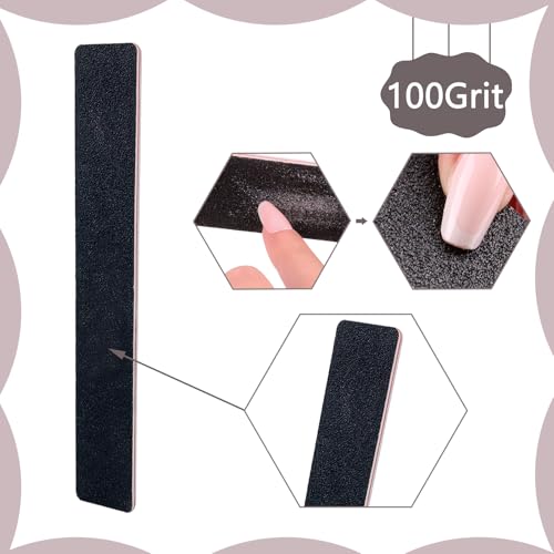 LNAUJS 10 Pack 100/180 Grit Nail Files Professional Emery Boards